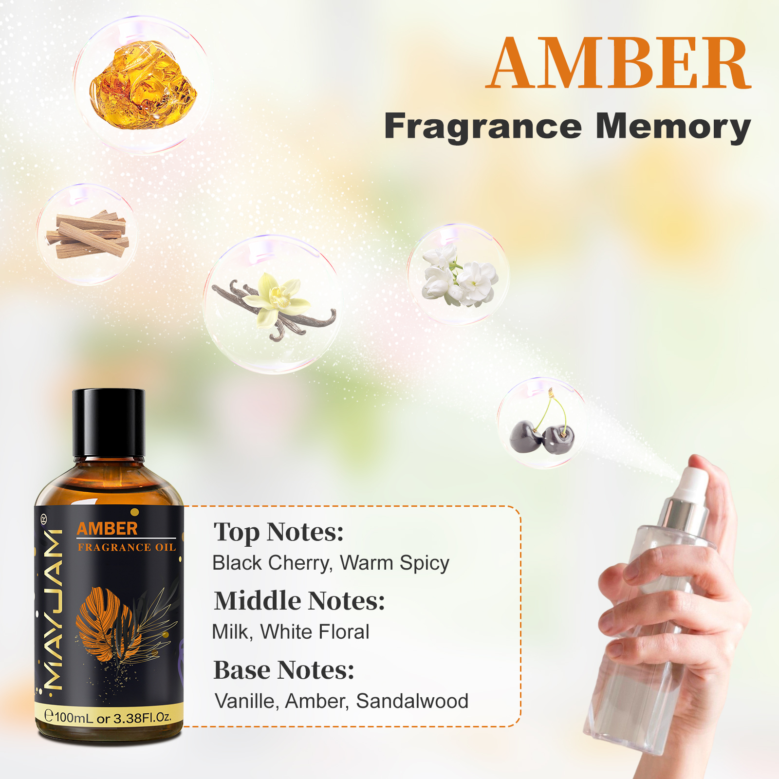 MAYJAM 100ml Fragrance Oil Whi - Amber Musk Oil 리뷰 및 가격